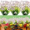 PASDTFB 12 Pezzi Fiori Finti Artificiali per Esterni Finti Piante Artificiale in Plastic Resistenti ai Raggi UV Piante Finte per Interni Esterni Casa Giardino Ufficio Patio Cortile Festa Tavolo Decorazione