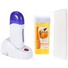 Nynelly Riscaldatore Cera Roll on Depilazione Epilatore Professionale Roll on Dispositivo Singola Cartucce Cera Depilazione, Kit Depilazione Cera Roll on con Cera Depilazione 1,Striscia Depilazione 20