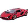 Burago Bburago- 1:24 Lamborghini SIAN FKP 37 Rosso, Design e Colori Assortiti, Medium, B18-21099R