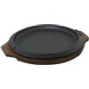ILSA Piatto a servire tondo in ghisa basic con vassoio in legno cm 21