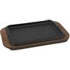 ILSA Piatto a servire rettangolare in ghisa basic con vassoio in legno cm 30x22