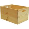 Scatola multiuso senza coperchio wood box in legno marrone chiaro, 60x40x23 cm