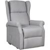 BellaHome POLTRONA CON RECLINER ELETTRICO BERG TESSUTO GRIGIO, 72,5X94X109 CM