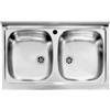 Lavello cucina da appoggio con 2 vasche, 50x80 cm