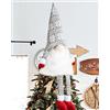 Lanpn Gnomi Puntale Stella Albero Natale, Elegante Grande Gnomo Nano Punta Con Cappello a Cilindro e Gamba per Decorazioni Interni (Grigio)