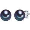 Valero Pearls Orechinni a lobo da Donna in Argento Sterling 925 con rodio con Perle coltivate d'acqua dolce blu pavone 00178850