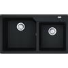 Franke PRONTA CONSEGNA - Franke: Lavello due vasche Urban Incasso UBG 620-86 114.0686.775 finitura fragranite nero da 86x50 cm