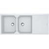 Franke PRONTA CONSEGNA - Franke Lavello due vasche con gocciolatoio Urban Incasso UBG 621 114.0686.783 finitura fragranite bianco da 116x50 cm