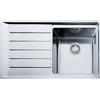 Franke: Lavello una vasca con gocciolatoio a destra Neptune Plus NPX 611 101.0068.360 finitura inox satinato da 86x51 cm