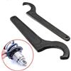 FCHMY Lseqow Chiave universale tipo C, chiave a ghiera universale in lega di cromo vanadio, chiave a C regolabile con gancio ammortizzatore, 45-52 mm, nera