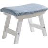 Aibiju Poggiapiedi in Legno, Pouf in Tessuto di Lino,Pouf Ottomano con Seduta Imbottita Gambe in Legno di Pino e Imbottite per camera da letto, soggiorno, (Gambe Bianche + Cuscino Blu), YDEU-1357
