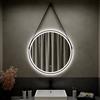 Parama Specchio led Ø 80 cm nero opaco retroilluminato luce calda/fredda con sensore touch-screen