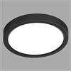 LVL Plafoniera piccola rotonda a LED, plafoniere piatte da 12W, lampada da soffitto moderna a filo per corridoio, bagno, cucina, camera da letto, ufficio (Nero, Φ18cm-12W)