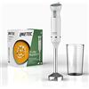 Imetec FrullaRapido+, Frullatore a Immersione, Gambo XL in Acciaio, Lame in Acciaio Inox, Funzionamento a Impulsi, Bicchiere graduato da 700 ml BPA Free, 800 W