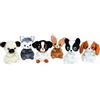Jemini KIDIMOLS - Set di 6 peluche per cani +/- 14 cm: Husky, Chihuahua, Carlino, Cocker, Bulldog e pastore australiano