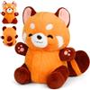 Mineup Peluche a panda rosso, 23 cm, rosso panda Plush, peluche Kawaii, panda rosso, peluche, panda per bambole, regalo per bambini, Natale, compleanno