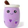 shownicer Peluche Boba Tea Peluche Peluche Kawaii Bubble Tea Peluche Giocattoli, Tazza da tè al latte, Cuscino per Bambola, Cuscino da tiro, regalo per bambini, ragazze e ragazzi, 24cm, Uva Viola