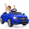 LOGEEYAR Macchina Elettrica per bambini da 12V Mercedes Benz AMG con telecomando 2.4G, veicoli elettrici a 2 porte con MP3,clacson,luci a LED e cintura di sicurezza per bambini dai 3 anni in su,Blu