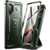 Dexnor Cover per Samsung Galaxy Note 10+ Plus, Custodia con protezione per lo schermo integrata di grado Custodia protettiva resistente agli urti 360 completa con supporto - Verde militare