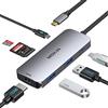 MOKiN Hub USB C, Adattatore USB C 7 in 1 con HDMI 4K@60Hz, PD di ricarica 100W, USB 3.0 multiporta, Lettore di schede SD MicroSD, Compatibile con MacBook Pro/Air, XPS, Dell, HP
