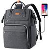 RJEU Zaino da Donna,17.3 Pollici cno Porta PC con Porta di Ricarica USB & Tasca RFID per Scuola,Lavoro,Viaggio (Grigio scuro 17in)