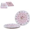 London Boutique In porcellana fine China Side torta piatto da dessert, Rose Pink, 8 20cm, 4 pezzi