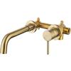 ONECE Rubinetto Bagno Lavabo a Muro, Miscelatore Incorporato in Ottone, Rubinetti Monocomando Nascosto Girevole a 360°, Aeratore Rimovibile, Oro