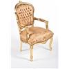 Way Home Store Poltrona Barocco Luis Stile Francese Luigi XVI Oro e Ocra con intarsi 63 x 65 x 94 cm