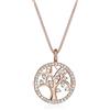 Elli Collana con Pendente con Cristallo da Donna, in Argento 925, Oro Rosa (Rosegold), Misura 45