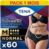 TENA Silhouette Plus Size - Biancheria intima assorbente usa e getta, incontienza da donna, post parto, per perdite urinarie da moderate a forti, nero, taglia M, 36 mutandine (pacchetto 1 mese)