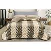 Generico SpazioTessile - Coperta Lana Mista per Letto Una Piazza e Mezza, Plaid Divano Pesante Made in Italy, Fantasia Spiga, Coperta Calda Invernale 500 gr/m² (Beige-Marrone, 180x220)