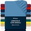 Flowen Lenzuola con Angoli 140x190 cm Blu Navy in Microfibra di Poliestere per Letto a Una Piazza e Mezza con Materasso fino a 30cm Tessuto Anti-Acaro e Ipoallergenico Lavabile in Lavatrice