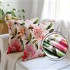 Encasa XO Fodera per cuscino decorativo 16x16 (40x40 cm) - F1 Primavera - stampato digitale floreale, grande federa quadrata per sedia, sedile, letto, ufficio e casa (set di 2)