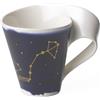 Villeroy & Boch NewWave Stars Tazza con Manico Elegante con Costellazione Scorpione, Adatta per lavastoviglie, Porcellana Premium, Bianca/Blu, 300 ml