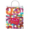 LINA OFFICINE GRAFICHE CREATIVE Shopper Musicale Sacchetto Media 25 x 20 x 9 cm con la scritta TANTI AUGURI e targhetta segnanome