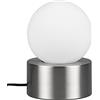 RL LIVE YOUR LIGHT Reality, Lampada tavolo, Countess 1xE14, max.25,0 W Vetro, Bianco, Finitura: Metallo, Nichel opaco Ø:12,0cm, A:17,0cm ON/OFF Touch,IP20,Senza illuminante