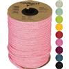 Halbach Seidenbänder Tubo di carta premium | Larghezza: 4 mm Lunghezza: 30 m | Filato tubolare riempito e resistente agli strappi, filo di carta per targhette per nome della cameretta o per fai da te,