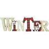 HEITMANN DECO Scritta in legno invernale - rosso/naturale - ca. 32 cm