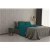 MB HOME ITALY Set Lenzuola Letto Matrimoniale Cotone Max Color, lavorato in Italia - Completo Letto, Lenzuolo Sotto con Angoli, Telo Sopra 240x300 cm e 2 Federe con Patella Interna, Verde Bottiglia