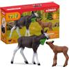 SCHLEICH 42629 Femmina di Alce con Cucciolo, da 3 Anni, Wild Life - Playset, 3 Pezzi