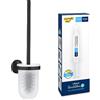 GROHE Start QuickFix Set scopino per WC e QuickGlue A1 (metallo e vetro, viti e tasselli inclusi, QuickGlue facile da montare),398 mm, Matt Black, 411852430