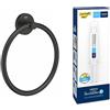 GROHE Start QuickFix Anello portasciugamani e QuickGlue A1 (metallo, fissaggio nascosto, viti e tasselli inclusi), 200 mm, Matt Black, 411742430