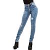 Toocool - Jeans Donna Pantaloni Aderenti Slim Fit Strappi Ripped Tagli BH6233 [S,Blu]