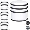 Relaxdays 4x Fermaporta a Pavimento, Pesante, Blocca Porte e Finestre, ∅ 7 cm, 3 Anelli in Gomma, Bianco
