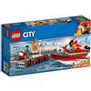 LEGO City Fire Incendio al Porto, Set di Costruzioni con Motoscafo Antincendio con Cannone ad Acqua e Minifigure di Pompiere, Giocattolo da Bagno per Bambini di 5 Anni, 60213