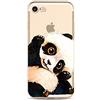 BoomTeck Custodia per iPhone SE, Silicone Cover per iPhone 5S Panda Carino Animale Trasparente Morbida Sottile Gel TPU Protettiva Cover per 4.0 iPhone 5/SE/5S Antiurto Gomma Slim Antigraffio Back Skin Cover