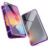 HaptiCase Cover per Samsung Galaxy A70 adsorbimento magnetico 9H vetro temperato a 360°protezione integrale del corpo ultra sottile in metallo, Viola
