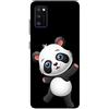 ChoosEU Compatibile con Cover Samsung Galaxy A41 Silicone Nero Disegni Colorate Custodia Morbido per Ragazze Donne Uomo, Case Antiurto Divertente Gomma Slim Protezione - Panda