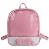 AlwaySky Zaino Ita Bag, Ragazze Carina caramella Pelle Borsa Borsa Cartella Borsa da spiaggia estiva Borsa con Bowknot Finestre trasparenti per decori fai da te, Rosa