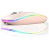 Uiosmuph Mouse Senza Fili Bluetooth, BT5.1+BT5.0+2.4G Ricaricabile Mouse Senza Fili Ottico Piccolo Portatile con Mouse USB per per Notebook, PC, Laptop, Computer, MacBook, Rosa